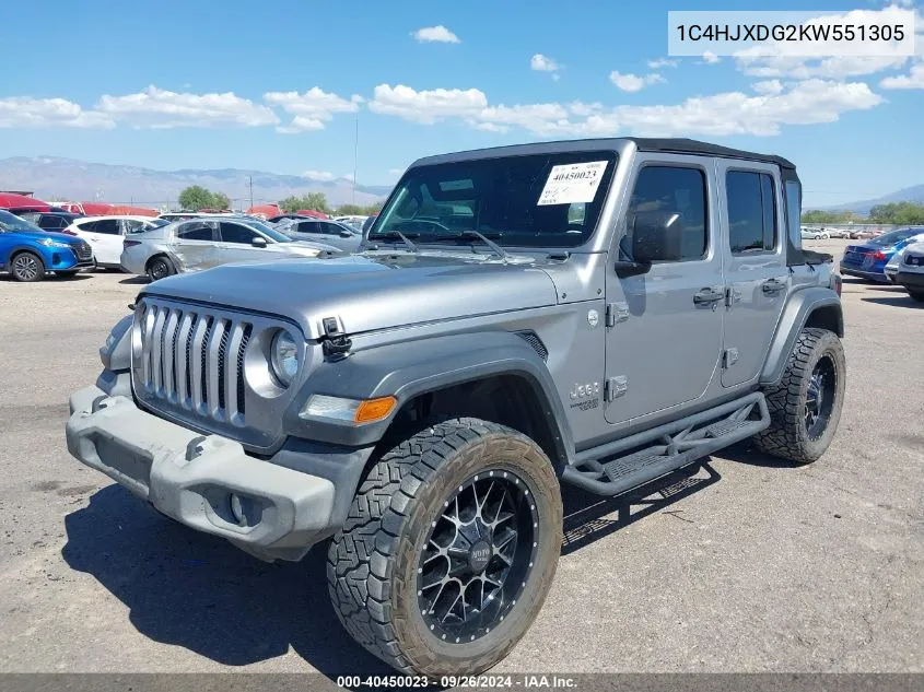 1C4HJXDG2KW551305 2019 Jeep Wrangler Unlimited Sport S 4X4