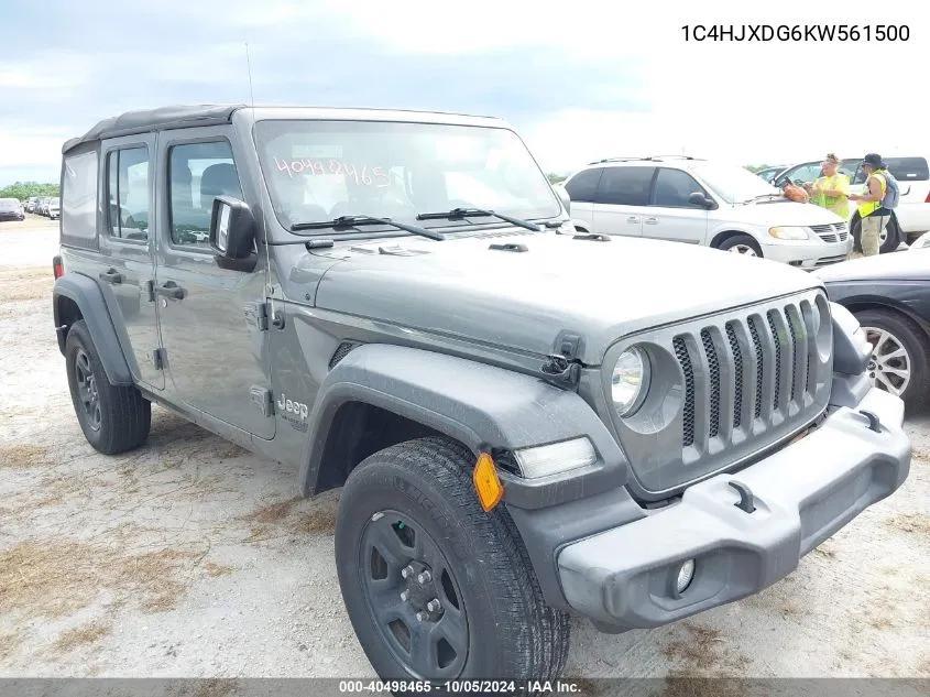 2019 Jeep Wrangler Unlimited Sport VIN: 1C4HJXDG6KW561500 Lot: 40498465