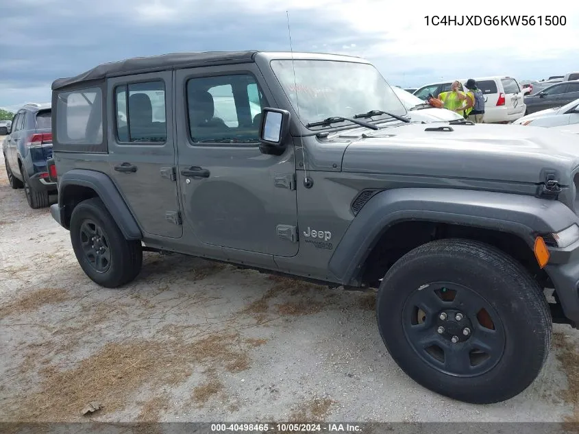 2019 Jeep Wrangler Unlimited Sport VIN: 1C4HJXDG6KW561500 Lot: 40498465