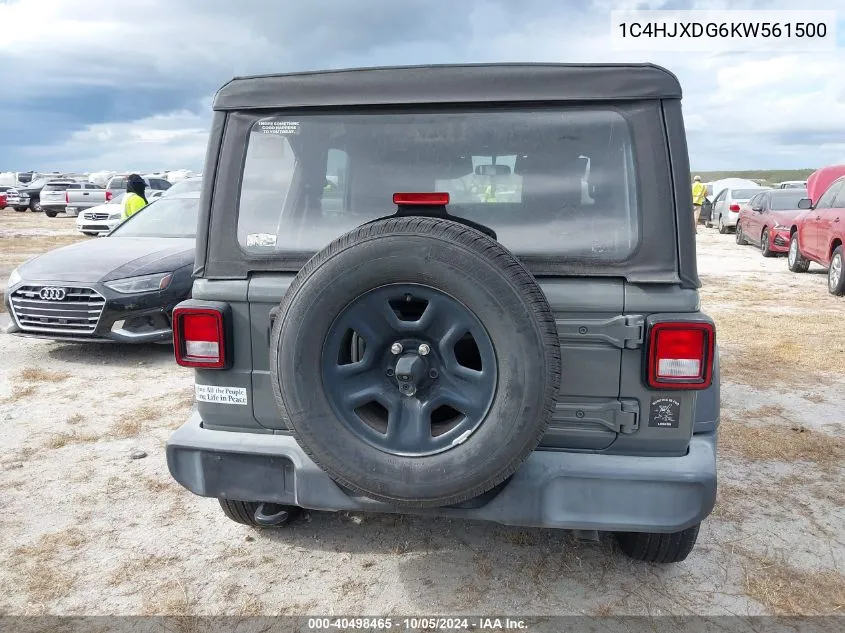 2019 Jeep Wrangler Unlimited Sport VIN: 1C4HJXDG6KW561500 Lot: 40498465