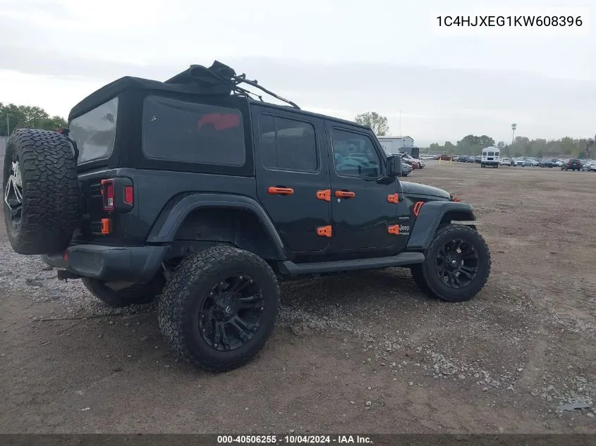 2019 Jeep Wrangler Unlimited Sahara VIN: 1C4HJXEG1KW608396 Lot: 40506255