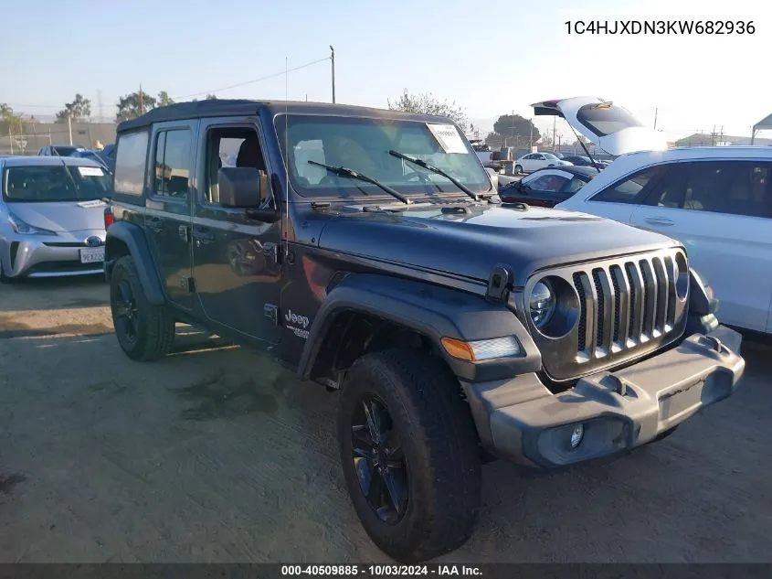 1C4HJXDN3KW682936 2019 Jeep Wrangler Unlimited Sport S 4X4