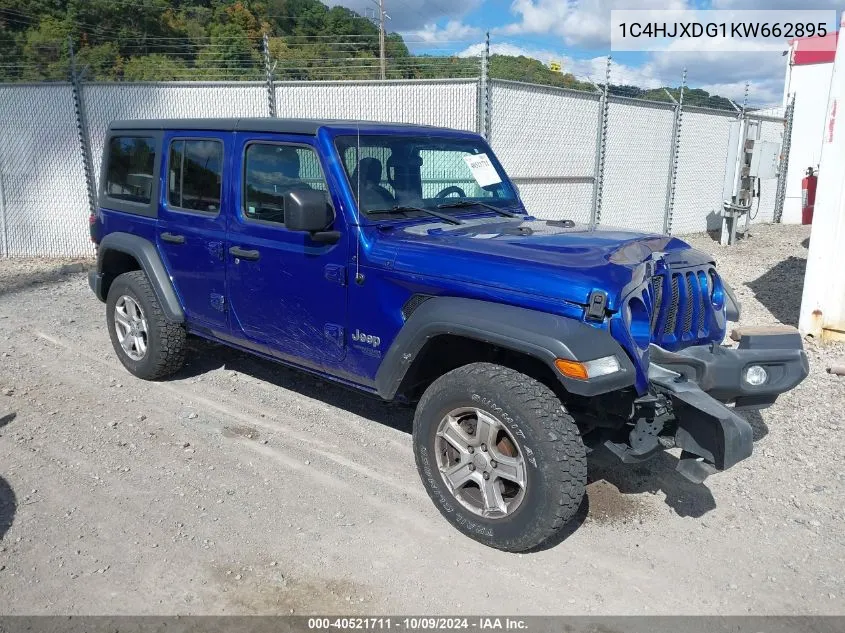 2019 Jeep Wrangler Unlimited Sport VIN: 1C4HJXDG1KW662895 Lot: 40521711