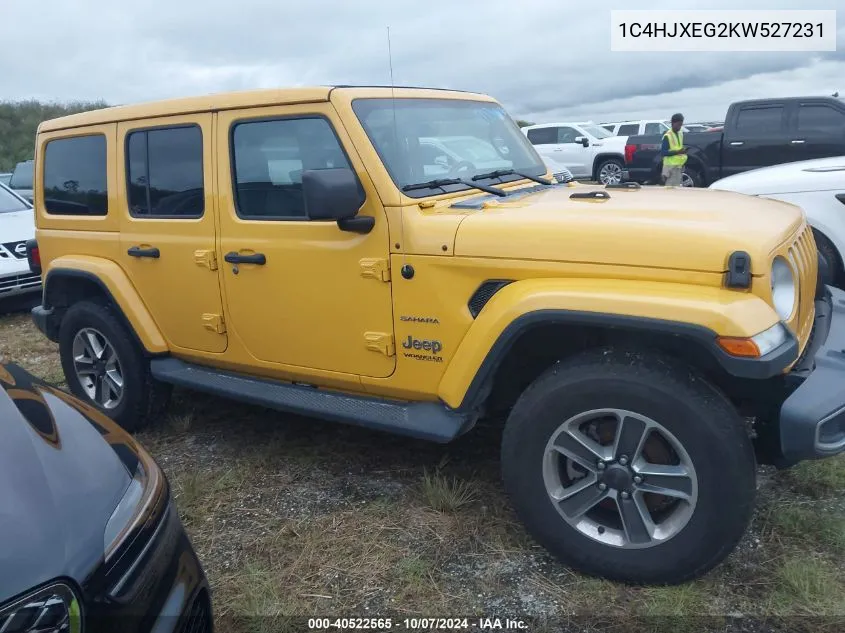 2019 Jeep Wrangler Unlimited Sahara VIN: 1C4HJXEG2KW527231 Lot: 40522565