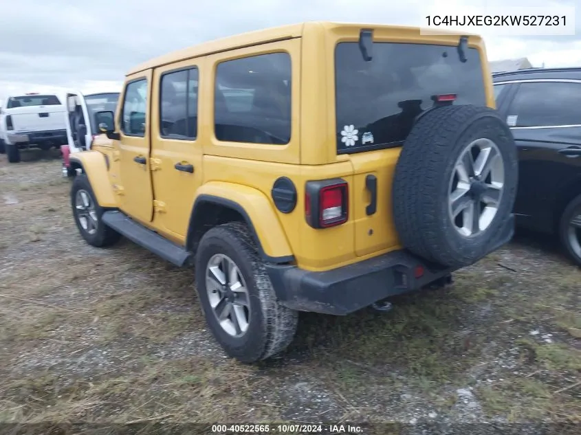 2019 Jeep Wrangler Unlimited Sahara VIN: 1C4HJXEG2KW527231 Lot: 40522565