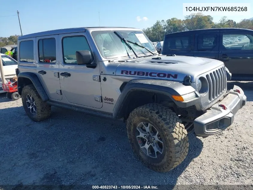 2019 Jeep Wrangler Unlimited Rubicon VIN: 1C4HJXFN7KW685268 Lot: 40523743