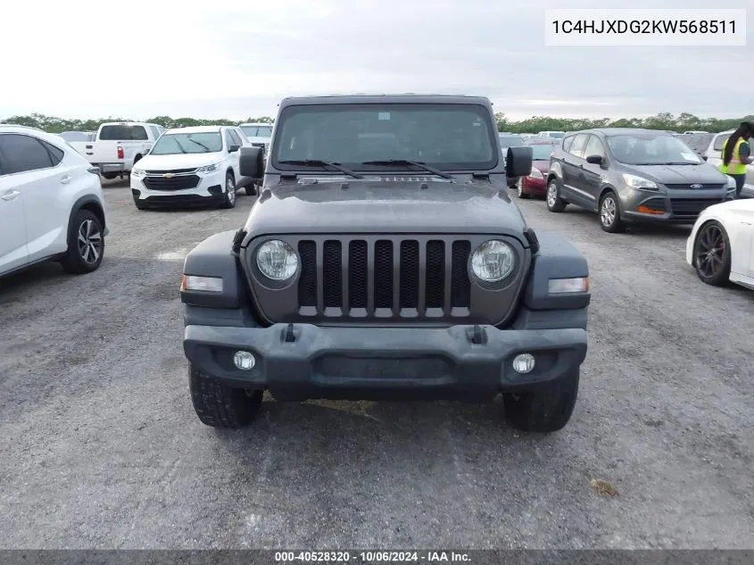 2019 Jeep Wrangler Unlimited Sport VIN: 1C4HJXDG2KW568511 Lot: 40528320