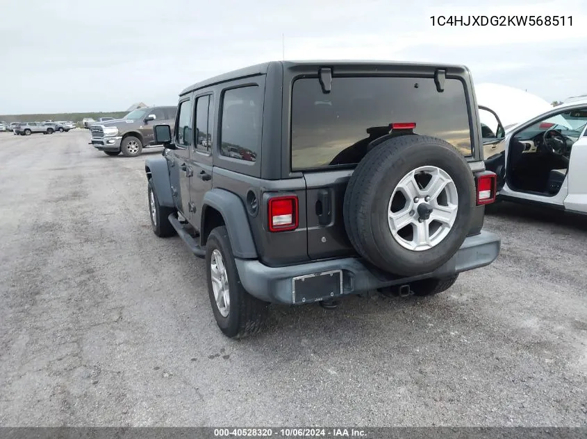 2019 Jeep Wrangler Unlimited Sport VIN: 1C4HJXDG2KW568511 Lot: 40528320