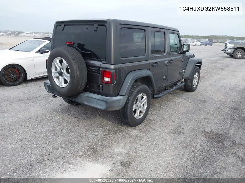 2019 Jeep Wrangler Unlimited Sport VIN: 1C4HJXDG2KW568511 Lot: 40528320