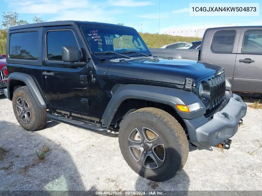 2019 Jeep Wrangler Sport S 4X4 VIN: 1C4GJXAN4KW504873 Lot: 40528936