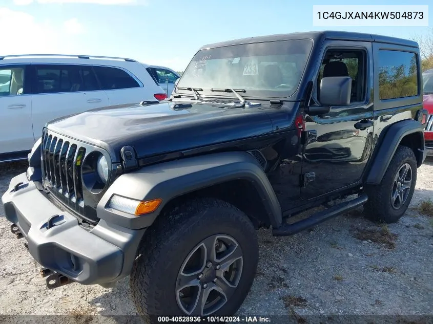 2019 Jeep Wrangler Sport S 4X4 VIN: 1C4GJXAN4KW504873 Lot: 40528936