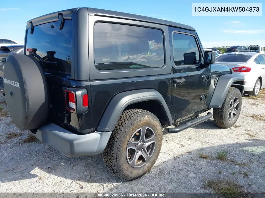 2019 Jeep Wrangler Sport S 4X4 VIN: 1C4GJXAN4KW504873 Lot: 40528936