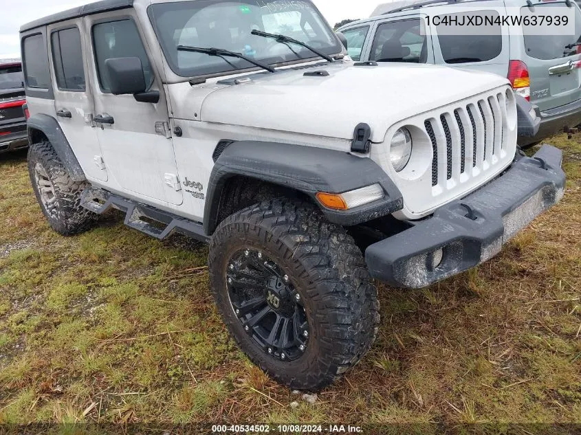 2019 Jeep Wrangler Unlimited Sport VIN: 1C4HJXDN4KW637939 Lot: 40534502