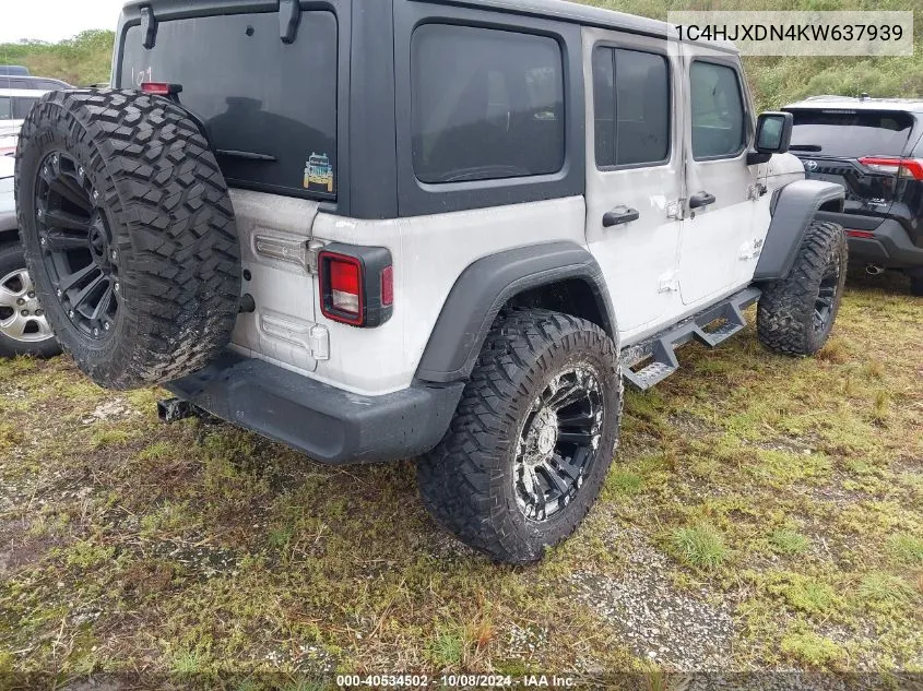 2019 Jeep Wrangler Unlimited Sport VIN: 1C4HJXDN4KW637939 Lot: 40534502