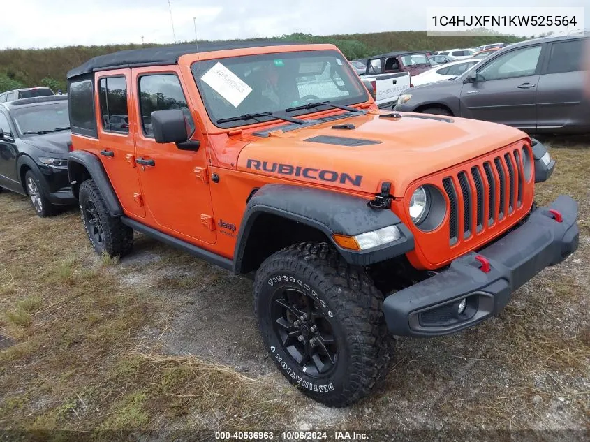 2019 Jeep Wrangler Unlimited Rubicon 4X4 VIN: 1C4HJXFN1KW525564 Lot: 40536963