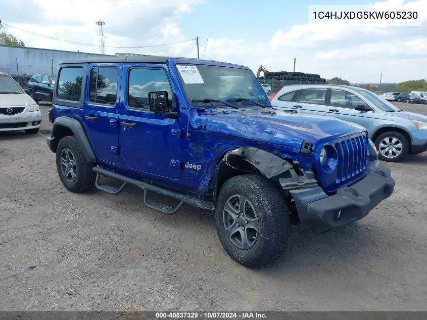 2019 Jeep Wrangler Unlimited Sport S 4X4 VIN: 1C4HJXDG5KW605230 Lot: 40537329