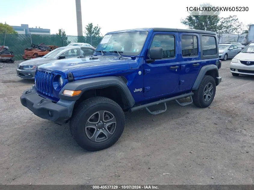 2019 Jeep Wrangler Unlimited Sport S 4X4 VIN: 1C4HJXDG5KW605230 Lot: 40537329