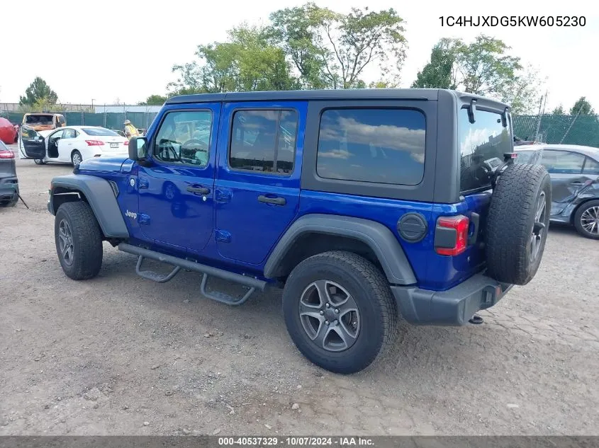 2019 Jeep Wrangler Unlimited Sport S 4X4 VIN: 1C4HJXDG5KW605230 Lot: 40537329