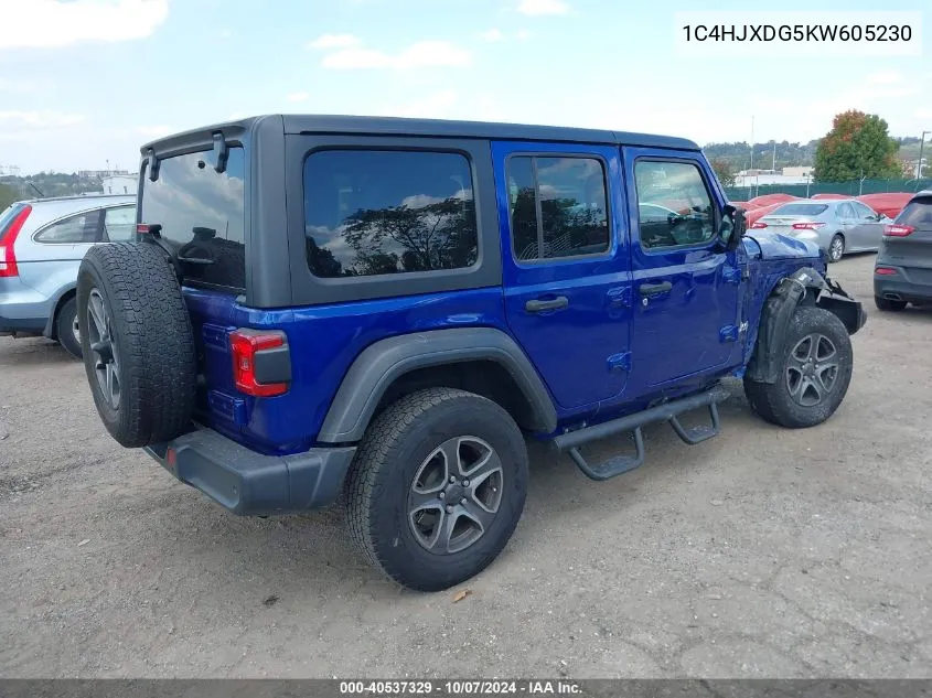 2019 Jeep Wrangler Unlimited Sport S 4X4 VIN: 1C4HJXDG5KW605230 Lot: 40537329