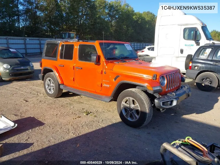 2019 Jeep Wrangler Unlimited Sahara 4X4 VIN: 1C4HJXEN9KW535387 Lot: 40540029