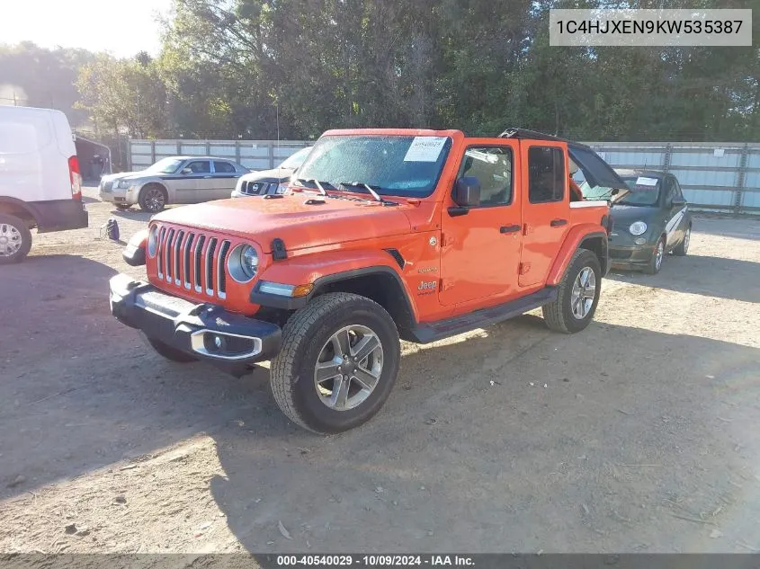 2019 Jeep Wrangler Unlimited Sahara 4X4 VIN: 1C4HJXEN9KW535387 Lot: 40540029