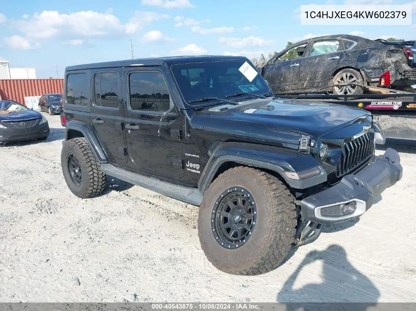 2019 Jeep Wrangler Unlimited Sahara 4X4 VIN: 1C4HJXEG4KW602379 Lot: 40543875