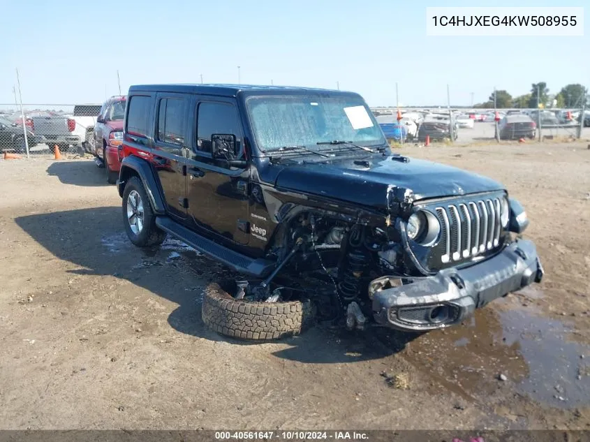 2019 Jeep Wrangler Unlimited Sahara 4X4 VIN: 1C4HJXEG4KW508955 Lot: 40561647