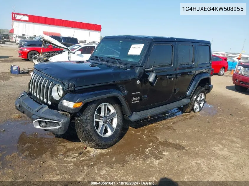 2019 Jeep Wrangler Unlimited Sahara 4X4 VIN: 1C4HJXEG4KW508955 Lot: 40561647