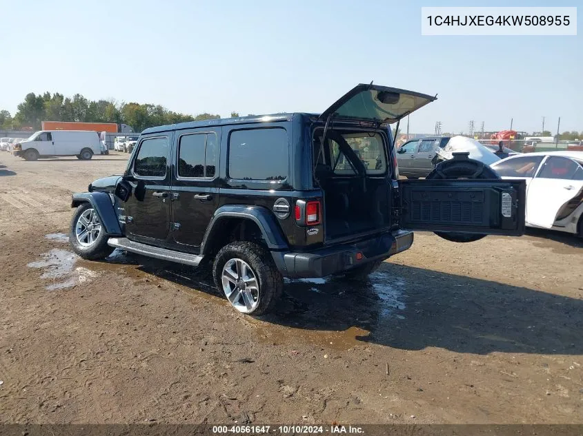 2019 Jeep Wrangler Unlimited Sahara 4X4 VIN: 1C4HJXEG4KW508955 Lot: 40561647