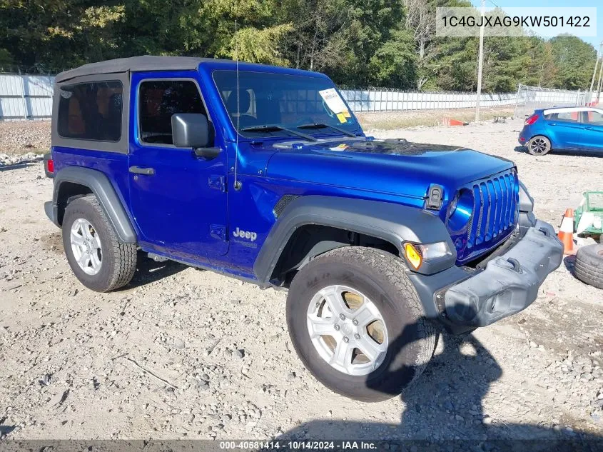 2019 Jeep Wrangler Sport VIN: 1C4GJXAG9KW501422 Lot: 40581414