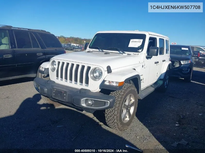 2019 Jeep Wrangler Unlimited Sahara 4X4 VIN: 1C4HJXEN6KW507708 Lot: 40589310