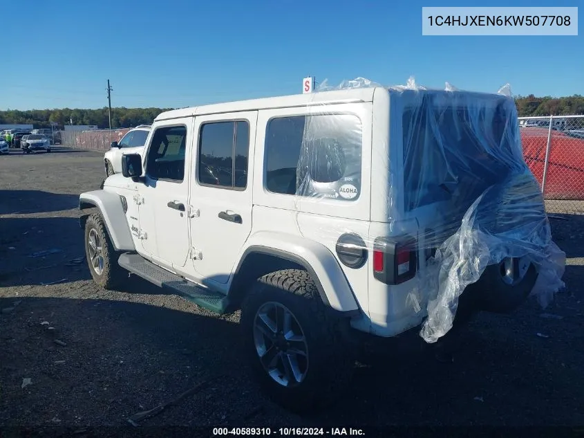 2019 Jeep Wrangler Unlimited Sahara 4X4 VIN: 1C4HJXEN6KW507708 Lot: 40589310