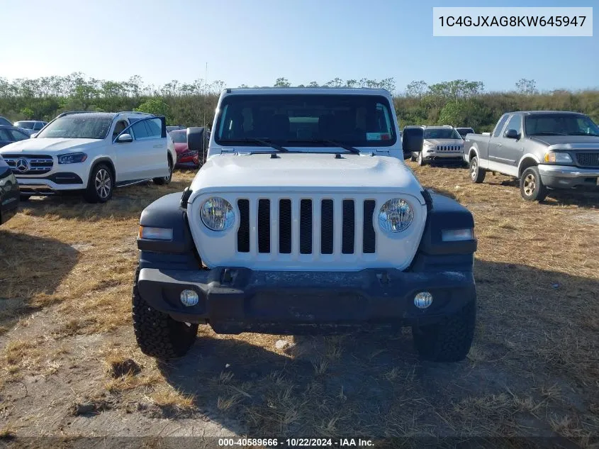 2019 Jeep Wrangler Sport VIN: 1C4GJXAG8KW645947 Lot: 40589666