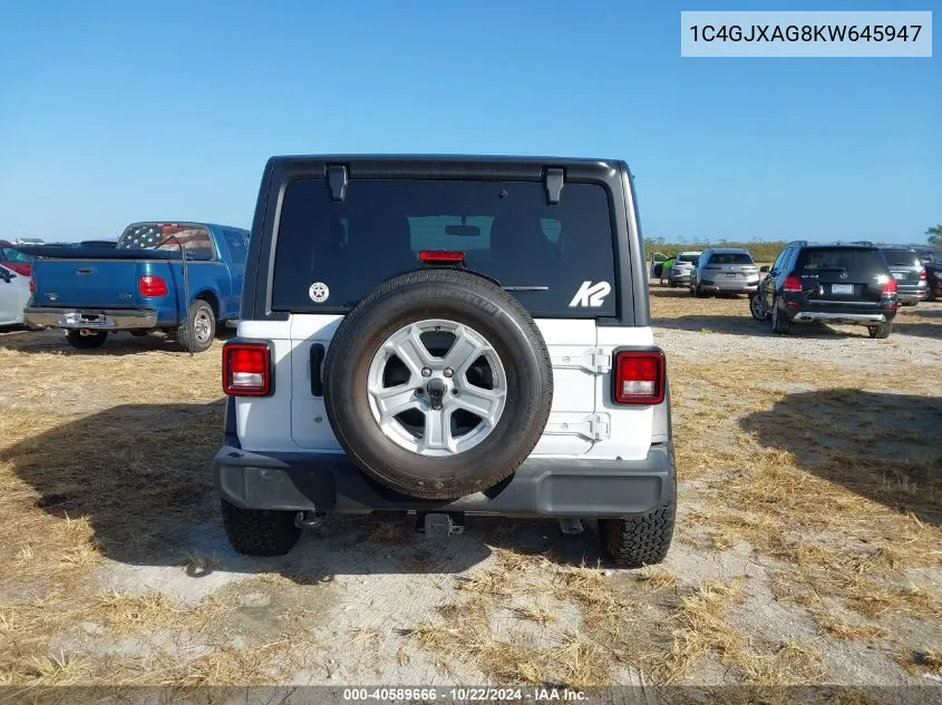 2019 Jeep Wrangler Sport VIN: 1C4GJXAG8KW645947 Lot: 40589666