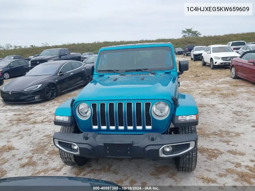 2019 Jeep Wrangler Unlimited Sahara 4X4 VIN: 1C4HJXEG5KW659609 Lot: 40597385