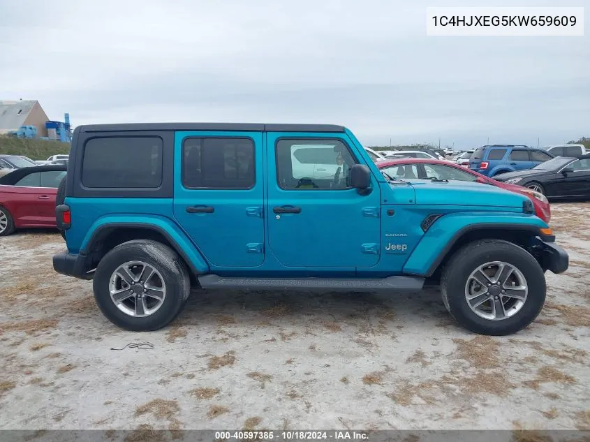 2019 Jeep Wrangler Unlimited Sahara 4X4 VIN: 1C4HJXEG5KW659609 Lot: 40597385