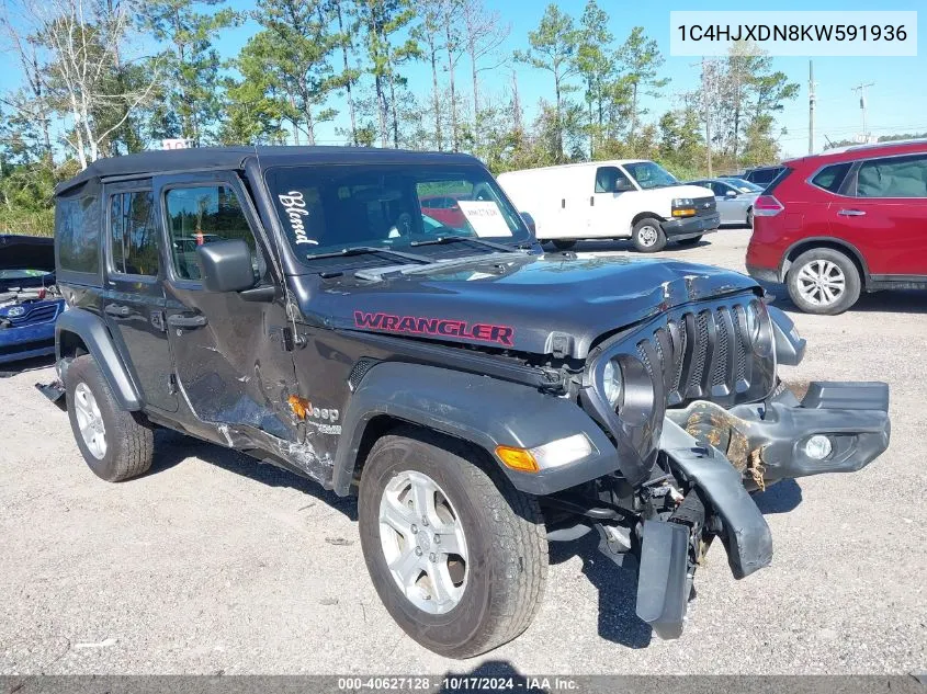 2019 Jeep Wrangler Unlimited Sport S 4X4 VIN: 1C4HJXDN8KW591936 Lot: 40627128