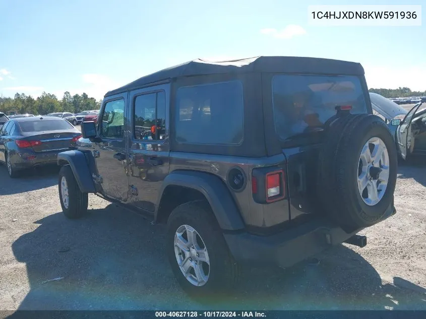 2019 Jeep Wrangler Unlimited Sport S 4X4 VIN: 1C4HJXDN8KW591936 Lot: 40627128