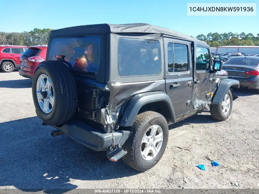 2019 Jeep Wrangler Unlimited Sport S 4X4 VIN: 1C4HJXDN8KW591936 Lot: 40627128