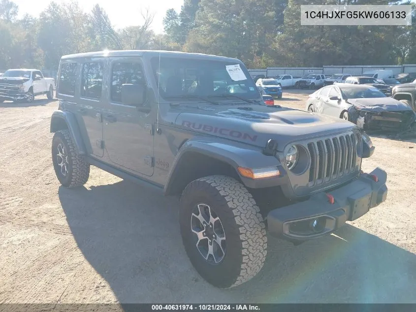 2019 Jeep Wrangler Unlimited Rubicon 4X4 VIN: 1C4HJXFG5KW606133 Lot: 40631974