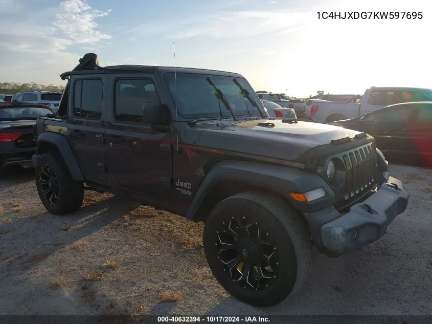 2019 Jeep Wrangler Unlimited Sport S 4X4 VIN: 1C4HJXDG7KW597695 Lot: 40632394