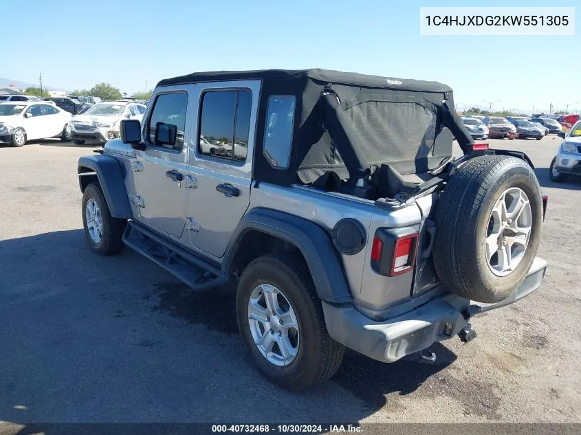 2019 Jeep Wrangler Unlimited Sport S 4X4 VIN: 1C4HJXDG2KW551305 Lot: 40732468