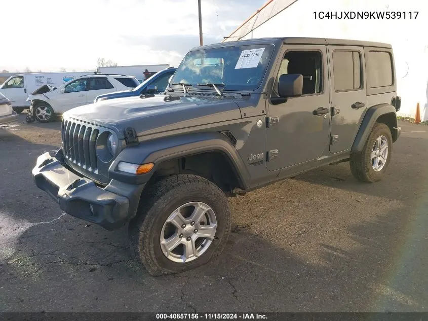 2019 Jeep Wrangler Unlimited Sport S 4X4 VIN: 1C4HJXDN9KW539117 Lot: 40857156