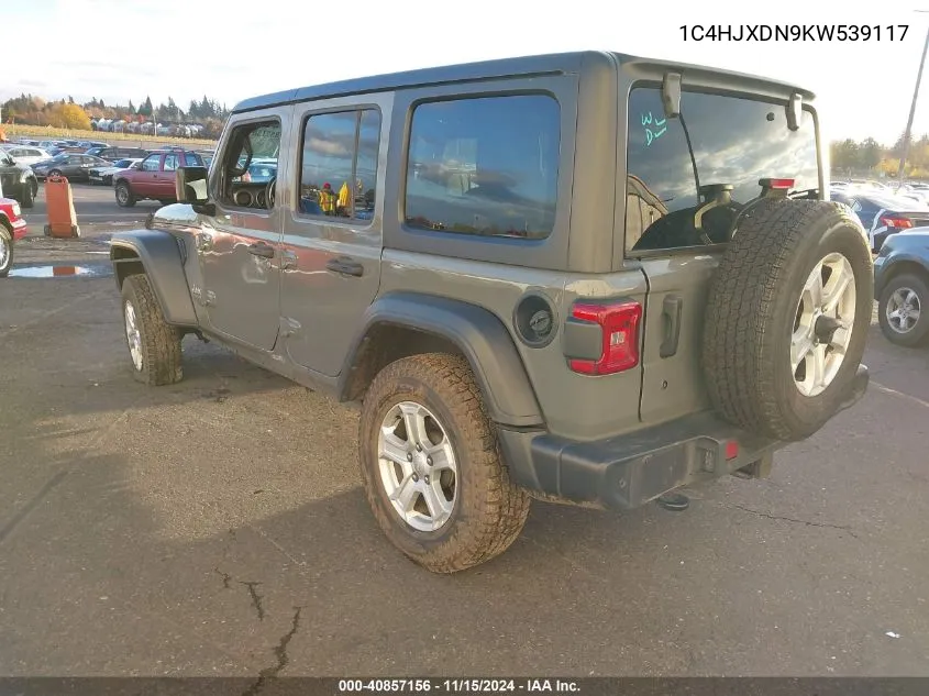 2019 Jeep Wrangler Unlimited Sport S 4X4 VIN: 1C4HJXDN9KW539117 Lot: 40857156