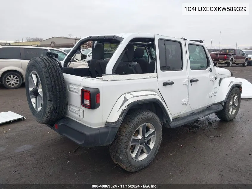 2019 Jeep Wrangler Unlimited Sahara VIN: 1C4HJXEGXKW589329 Lot: 40869524