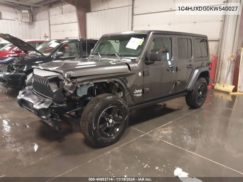 2019 Jeep Wrangler Unlimited Sport S 4X4 VIN: 1C4HJXDG0KW540027 Lot: 40883714