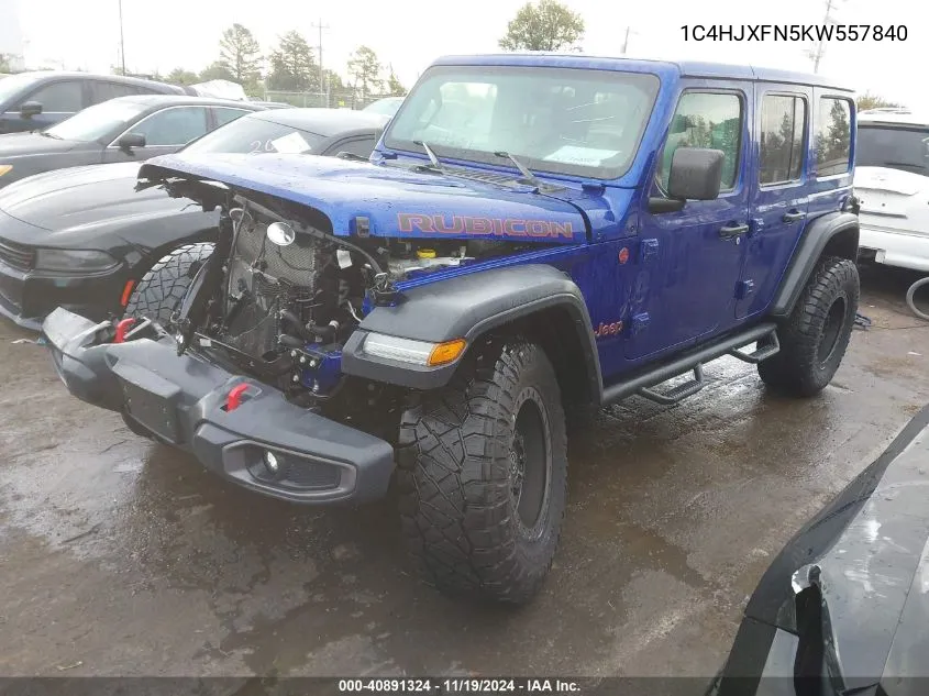 2019 Jeep Wrangler Unlimited Rubicon 4X4 VIN: 1C4HJXFN5KW557840 Lot: 40891324