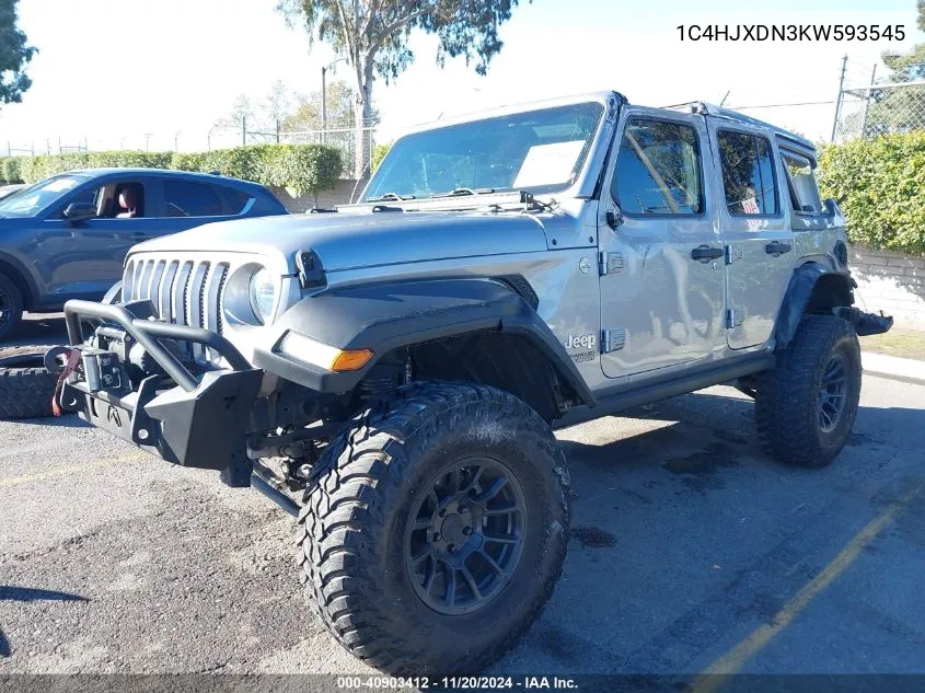 2019 Jeep Wrangler Unlimited Sport S 4X4 VIN: 1C4HJXDN3KW593545 Lot: 40903412