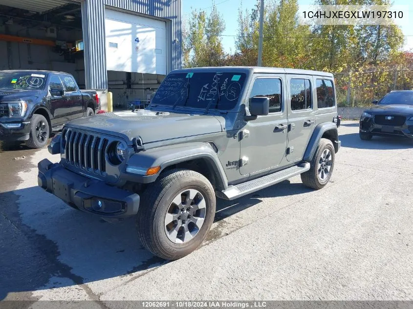 2020 Jeep Wrangler Unlimited Sahara Altitude VIN: 1C4HJXEGXLW197310 Lot: 12062691