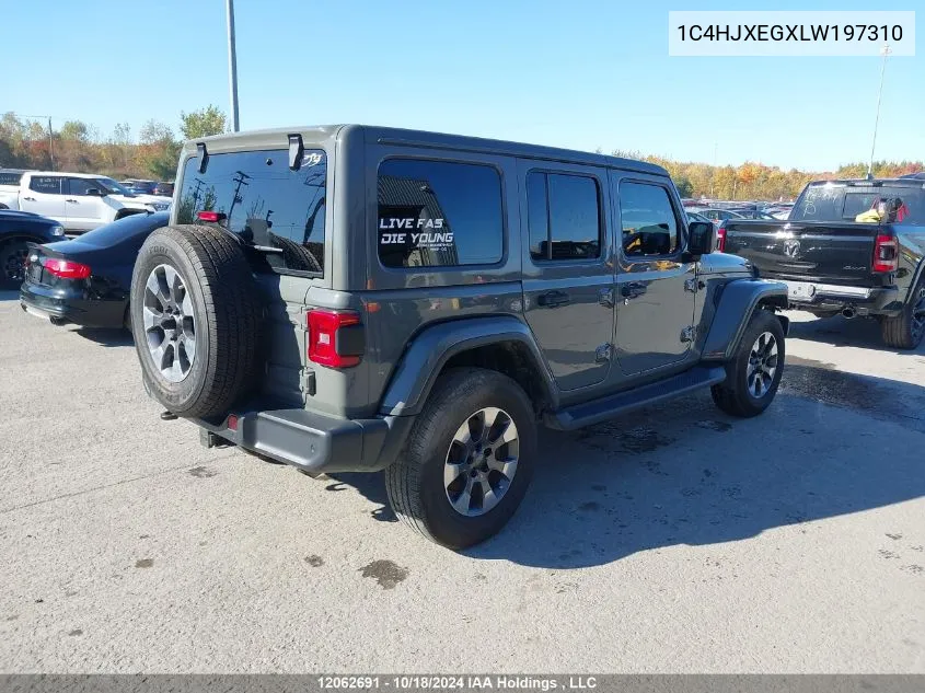 2020 Jeep Wrangler Unlimited Sahara Altitude VIN: 1C4HJXEGXLW197310 Lot: 12062691